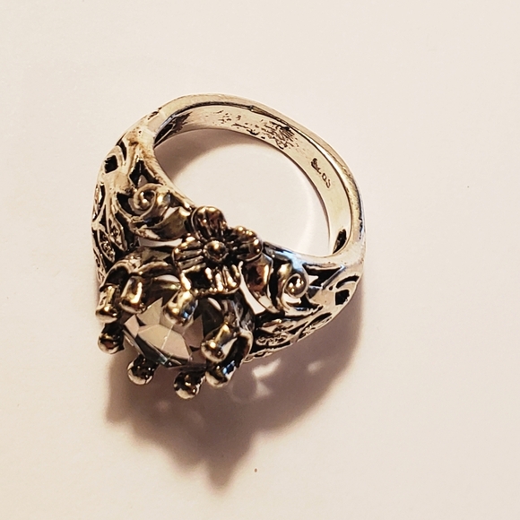 New STERLING SILVER plated AMETHYST VICTORIAN VINTAGE SZ 7 - Picture 6 of 7